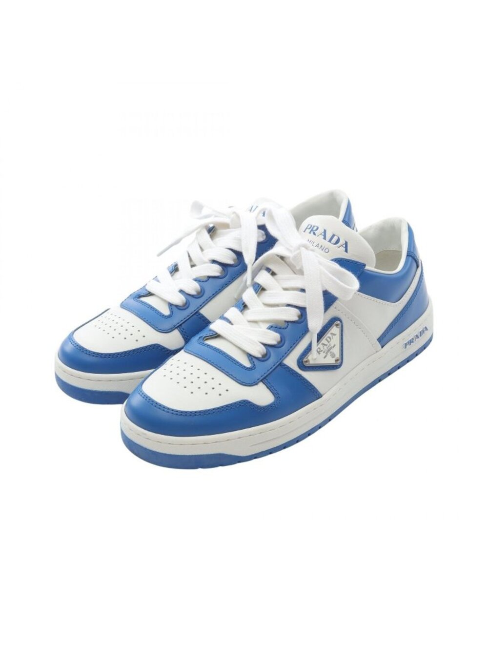Prada Lada Sneakers Downtown Blue White Leather - Picture 1 of 9